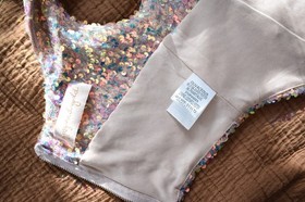 Olivaceous Iridescent Pink Mermaid Sequin Corset Top size S/M 