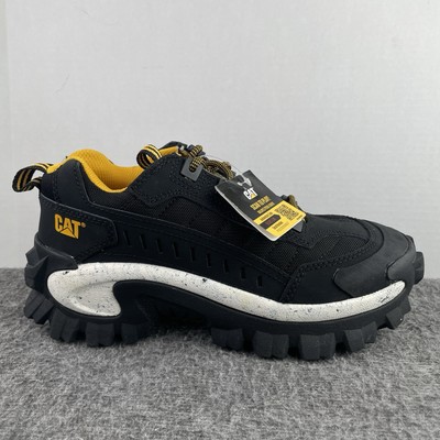 CAT Caterpillar Intruder Black Leather Rubber Chunky Shoes