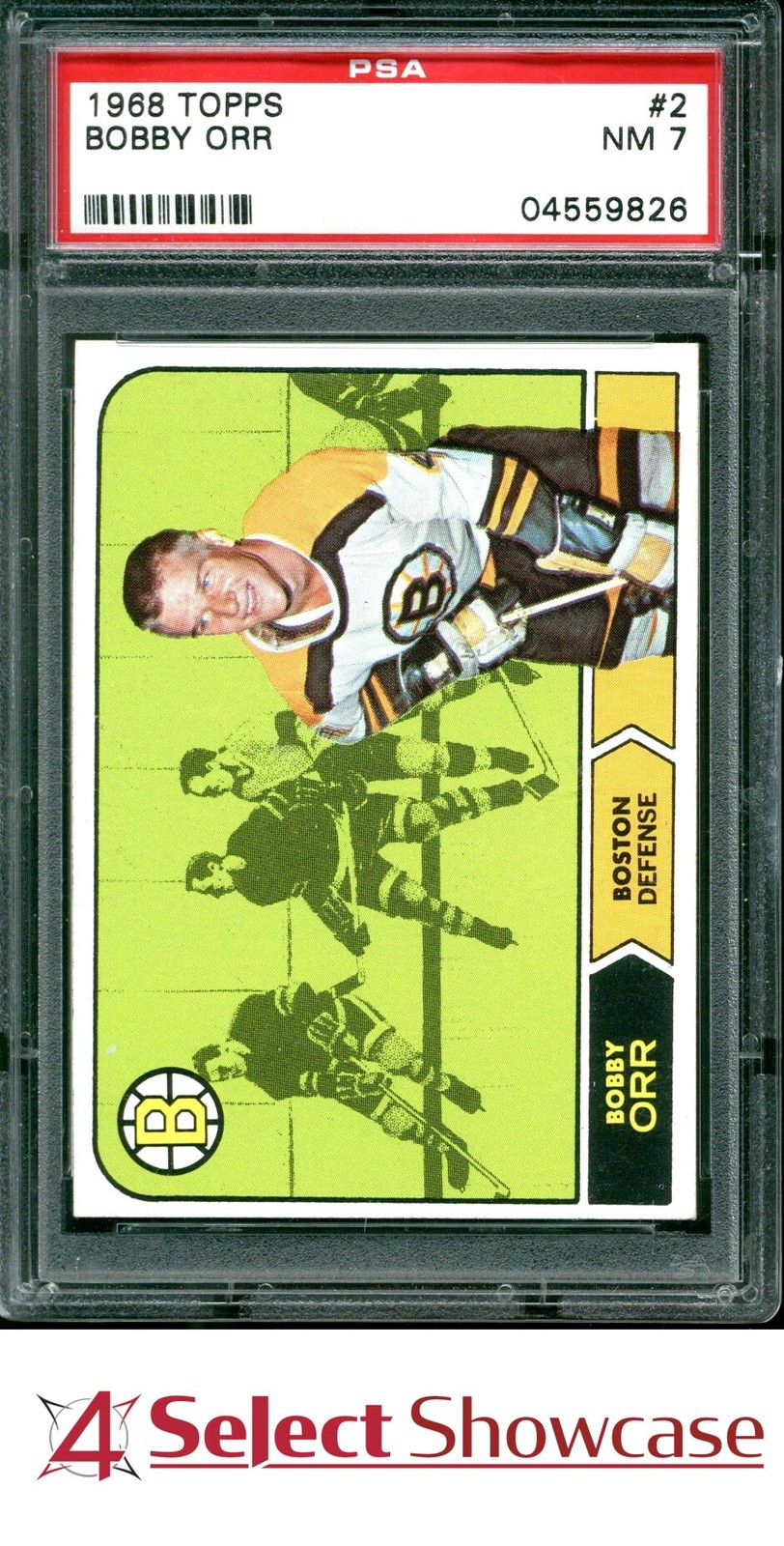 1968 TOPPS #2 BOBBY ORR BRUINS HOF PSA 7