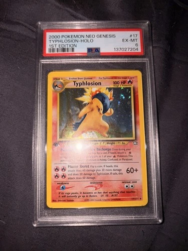 2000 POKEMON NEO GENESIS 1ST EDITION #17 TYPHLOSION-HOLO PSA 6