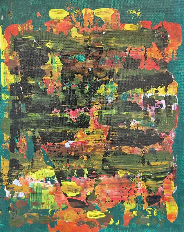 Original Abstract Original Painting, Colorful Mixed Brushstroke Art Artwork