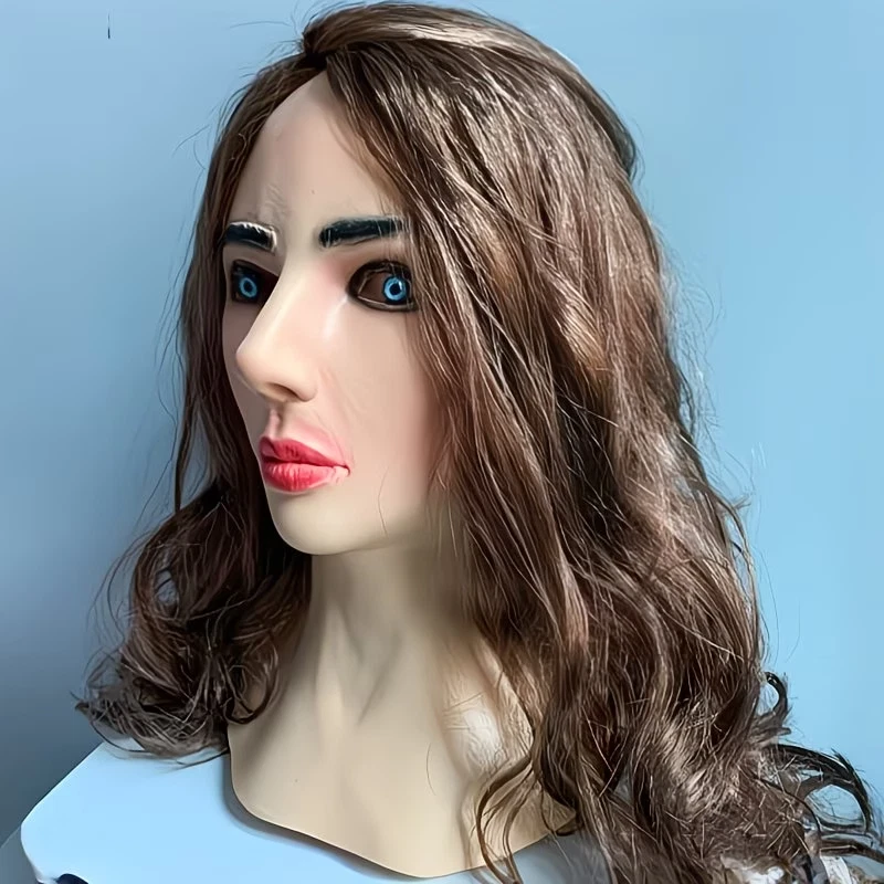 Latex Female Mask Rubber Human Woman Face Realistic Overhead Masks Fancy Doll