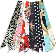 6 Pack Scarf Bags for Women Narrow Handbag Handle Wrap Ribbon Neckerchief Scarf