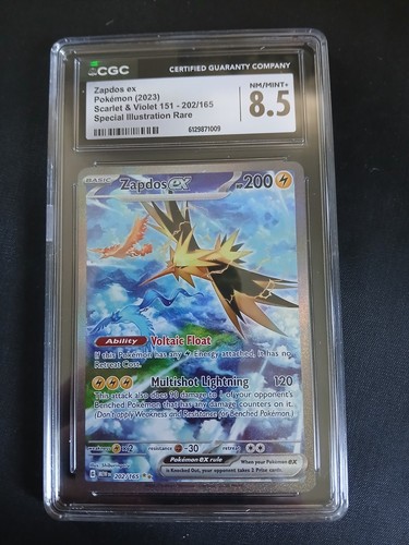 2023 Pokemon Mew En-151 Special Illustration Rare #202 Zapdos EX 202/165 CGC 8.5 - Picture 1 of 2