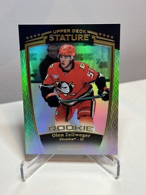 2024-25 Upper Deck Stature Olen Zellweger Green Rookie/375 Anaheim Ducks