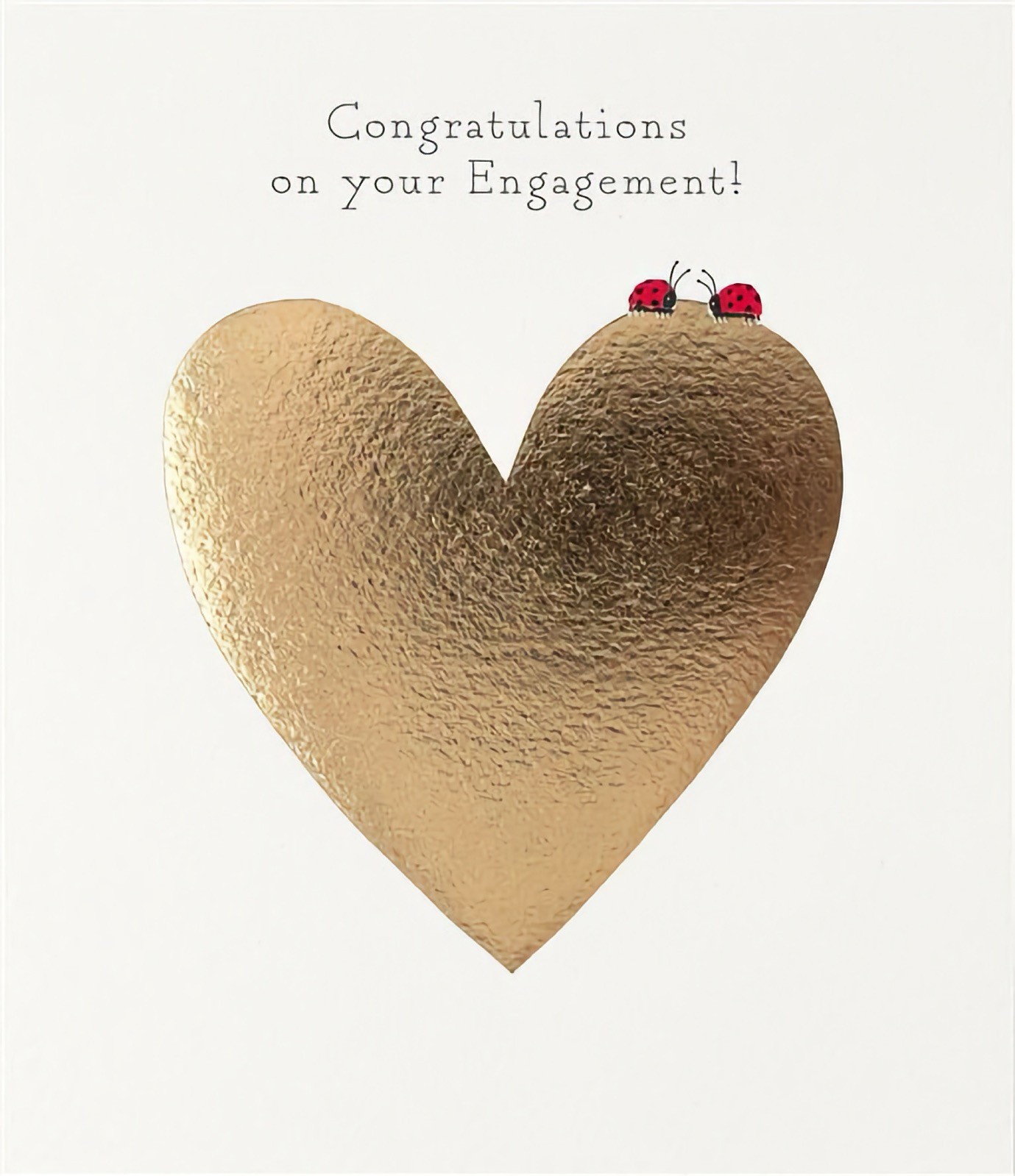 Congratulations On Your Engagement Card Premium Heart Cute Ladybirds Gold Foil