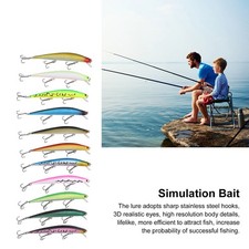 11 Pcs Simulation Minnow Lure Plastic Fishing Bait Fishing Accessories