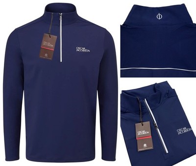 Oscar Jacobson Camber Tech Golf 1/4 Zip Pullover Mid Layer - Navy - UVP70 