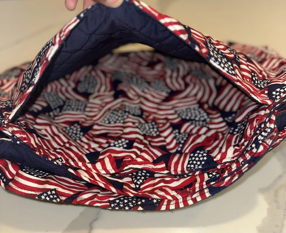 American Flag Quilted Table Placemats Set of 5 Patriotic Fabric Placemats Clean - Image 4 of 4