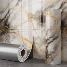 3M Self-Adhesive Marble Tiles Sticker Stick On Wall Kitchen Bathroom Livingroom
