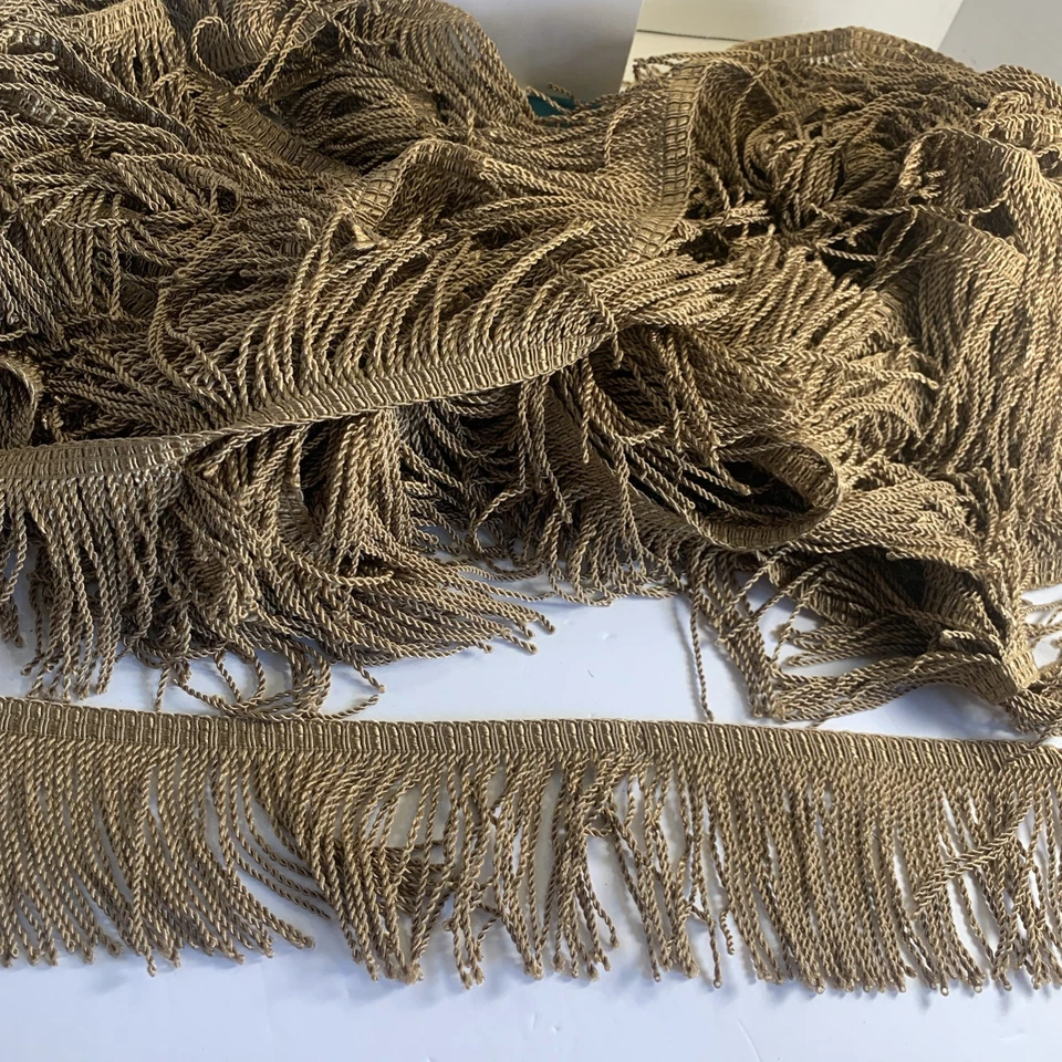 De colección Condominio Lingotes Flecos Color Dorado/Tostado E16 Retorcido 3” 21 Yardas Acetato Algodón Nuevo de Lote Antiguo Foto 3 de 4