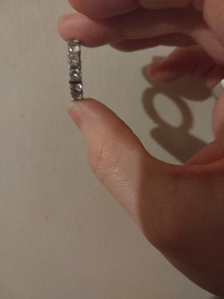 Vintage Sterling / 925 and CZ Eternity Ring Size 5 - Image 3 of 4
