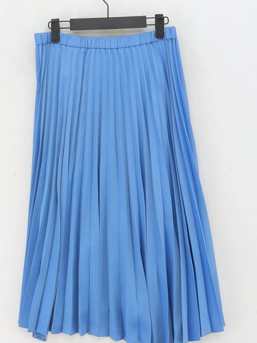 Uniqlo Damen Midi Rock M blau Polyester mit Elasthan Midi Plissee - Bild 2 von 5