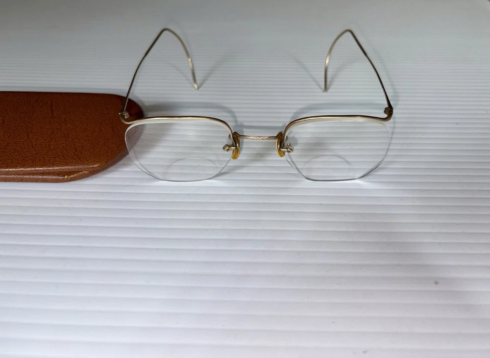 Gafas vintage Rimway rellenas de oro borde 12k con estuche Foto 2 de 4