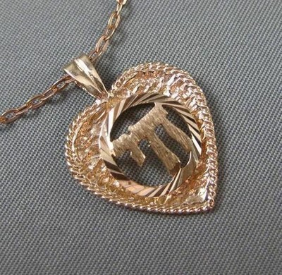ESTATE 14KT ROSE GOLD 3D HANDCRAFTED CIRCLE OF LIFE HEART FLOATING PENDANT 24803