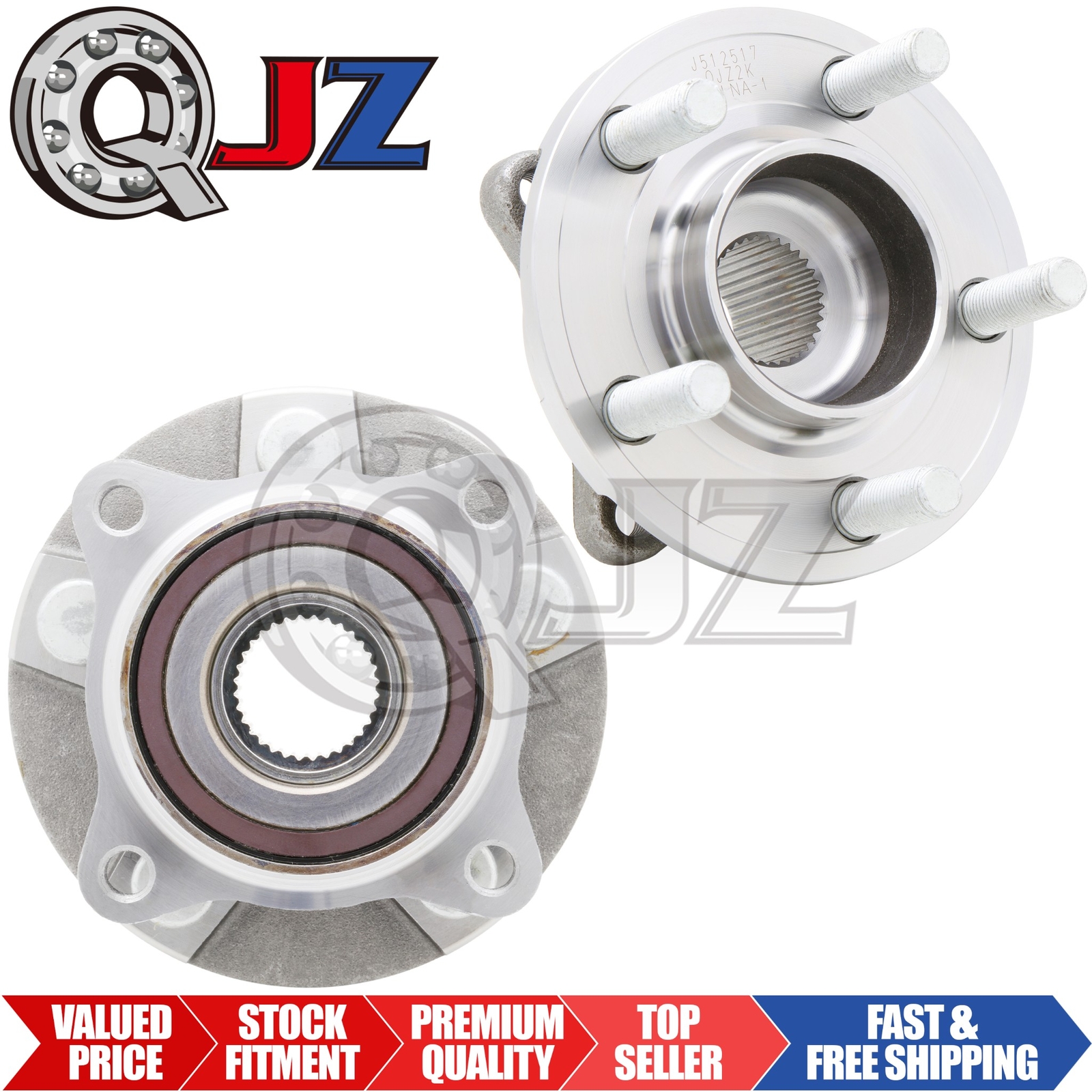[2-Pack] 512517 REAR Wheel Hub Assembly For 2017-2018 Ford GT w/ Aluminum Wheels