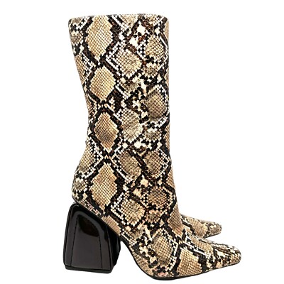 Jeffrey Campbell Harlequin Women’s Boots Size Snakeskin Pointed Toe  Square