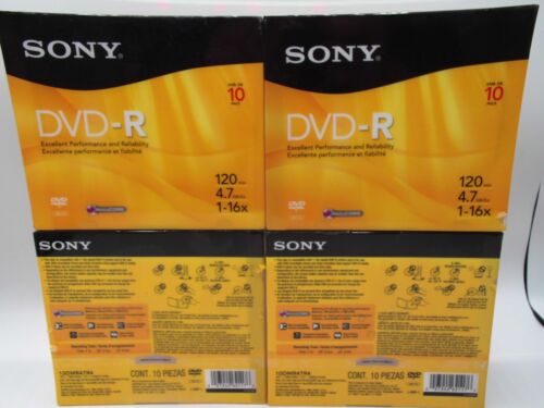 Sony AccuCORE DVD-R 10 Pack 120 Min 4.7 GB 1-16X NEW SEALED !! - Afbeelding 2 van 4