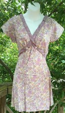 Boho Dress / Beach Cover Up Floral Print Sizes S, M New Beautiful 