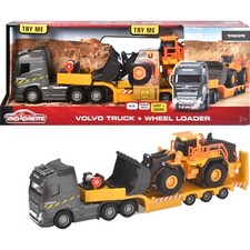 Majorette Volvo Truck FH 16 Tieflader mit Radlader L350H Metall Licht und Sound