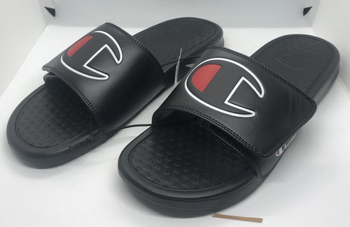 Champion IPO Big C Logo Slide Sandals - Black/Black Men's Size 13 - New