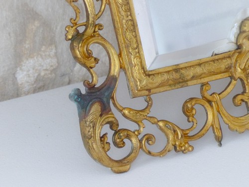 Wunderschöner großer antiker französischer Bronze Spiegel von 1880 selten Engel & Maskaron Köpfe - Bild 14 von 21