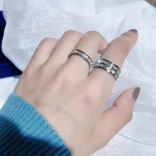 ❤️ White Gold Diamond Eternity Ring Size U 9ct Rolled Gold Sim Gems Stacks ❤️ - Picture 12 of 20