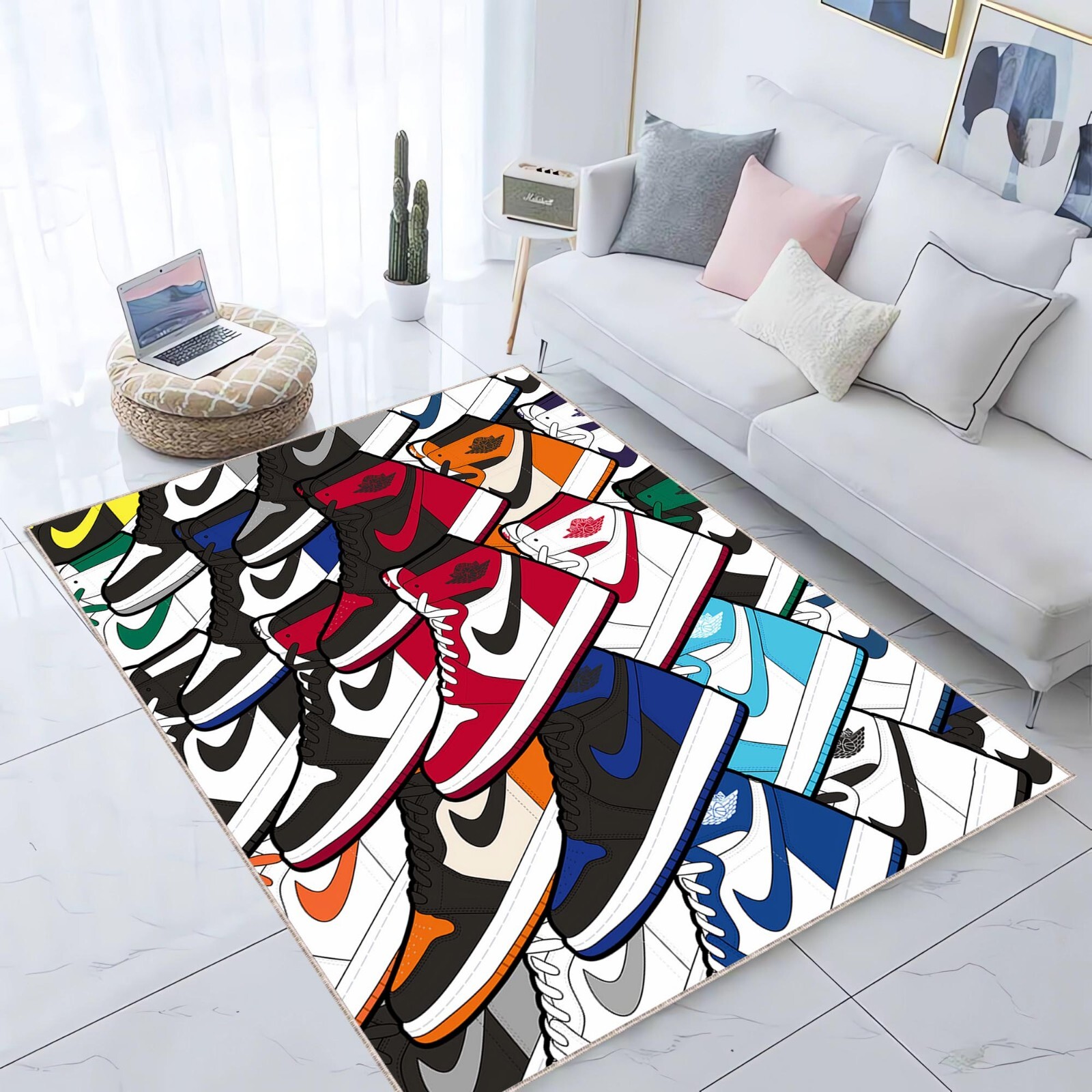 Sneaker Rug, Streetwear Decor, Hypebeast Carpet, Cool Room Mat, Shoe Lover Gift