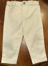 First Impressions Baby Boy 18M Pants Ivory Elastic Waist Button Closed Belt Loop