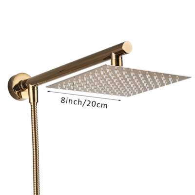 8/10/12 Zoll ultradünner Regenduschkopf mit Wandarm & 150 cm Schlauch