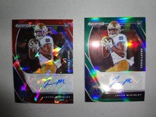 2021 Prizm Draft Picks Javon McKinley Rookie RED ICE & GREEN AUTO Notre Dame RC