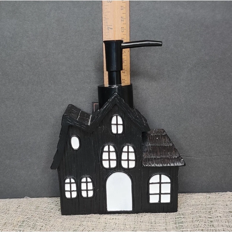 Avanti Black Haunted House Mansion Halloween Soap Pump Dispenser - Image 4 of 4