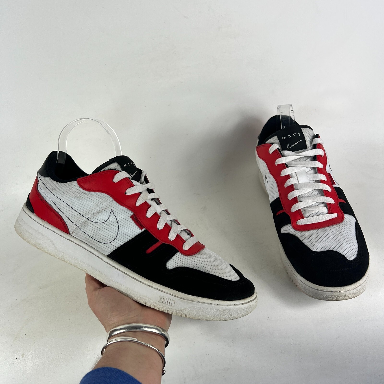 SAOLA Nike Squash Type Sneakers Uomo 12 Bianco Nero Stringate Scarpe da Corsa Palestra