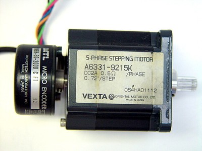 Vexta Oriental A6331-9215K 5-Phase Stepping Motor w/ MTL MEH-30 Micro Encoder