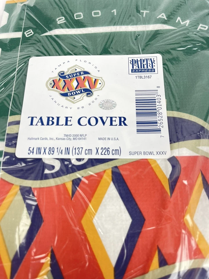 Винтажный 2001 Y2K Hallmark NFL Super Bowl XXXV Тампа Флорида новый из старых запасов настольный чехол новый - Изображение 2 из 3