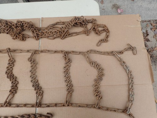 Set of vintage heavy duty tractor chains 12" wide x 60" long - Picture 3 of 5