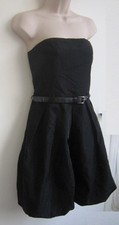 ZARA Shiny Black Bubble Strapless Dress with Studs Belt Size M ~ Worn only Once!