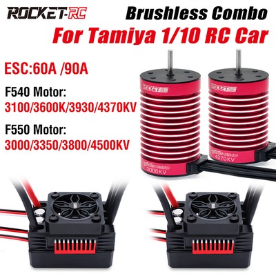 Rocket-RC 3650 3660 F550 Brushless Motor & 60A 90A ESC Combo for 1/10 RC Car