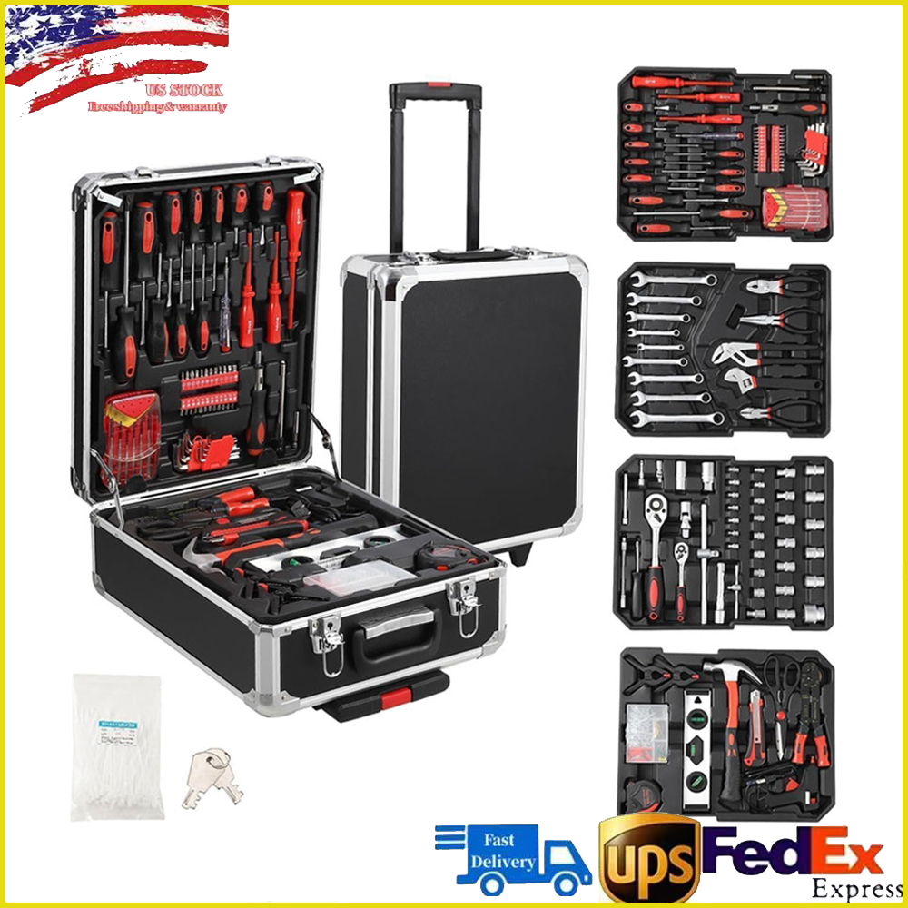 800-Piece Rolling Tool Kit with Socket Wrench Set & Durable Mechanic Case for Professionals