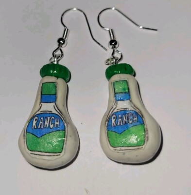 Ranch Dressing Earrings Silver Wire Dressing Sauce 
