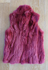 ADRIENNE LANDAU Girls Burguny Red Rabbit Fur Vest Size 10/12 NWOT — photo 2