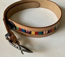 GINNIE JOHANSEN-Vintage Leather Belt-Size Medium-Made in USA