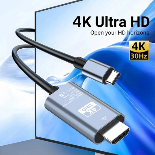 2M USB C Type C to HDMI 4K USB Cable Adapter For Macbook iPhone 15 Samsung S24 - Picture 8 of 10