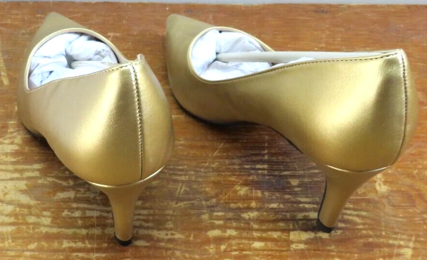 Bomba clásica de imitación de cuero ASHRO | Color: Dorado | Talla: 10M Foto 3 de 4