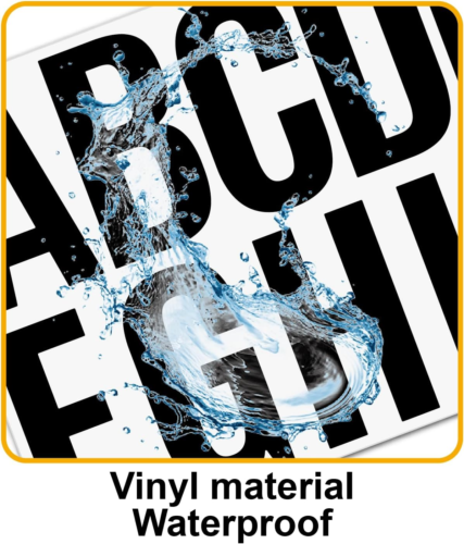 258 Pcs Waterproof 4-Inch Self-Adhesive Vinyl Stickers - Black Alphabet & Number - Picture 4 of 9