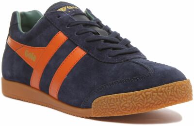 Gola Classics Mens Harrier In Navy Orange Classic Lace Up Suede Size US 7 - 13
