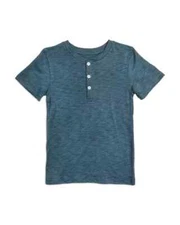Appaman Day Party Henley Tee Boys' 16 Ensign Blue Partial Button Front Closure