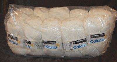 Lot of 10 - SCHACHENMAYR NOMOTTA CATANIA YARN #210 - WHITE #106 - 50g  136 Yds