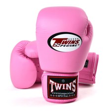 Twins BGVL3 Leather Muay Thai Boxing Gloves Pink Kick Sparring Mitts Training