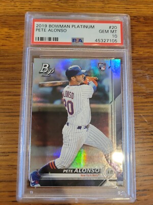 2019 Bowman Platinum Pete Alonso Rookie Card #20 PSA 10 New York 